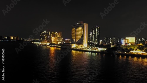 Wallpaper Mural Guangzhou Pearl River Night Skyline with Illuminated Modern Buildings Torontodigital.ca