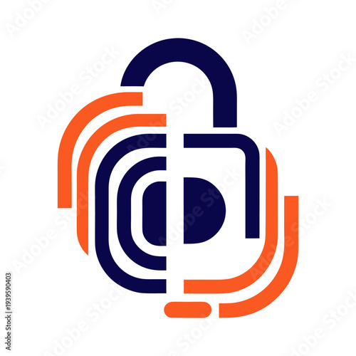 Cyber Security Lock Icon, Data Protection and Digital Privacy Technology Flat Vector Illustration