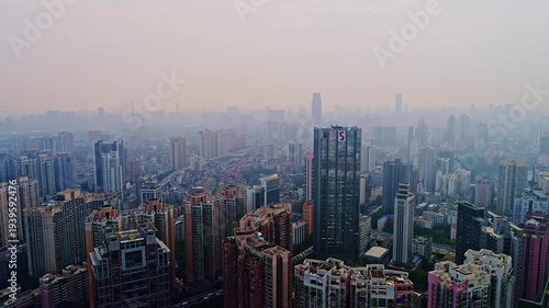 Wallpaper Mural Guangzhou Skyline Aerial View with Morning Haze and Dense Urban Sprawl Torontodigital.ca