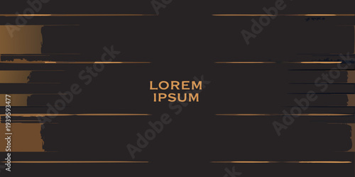 Abstract brown and gold brushstrokes with centered lorem ipsum text
