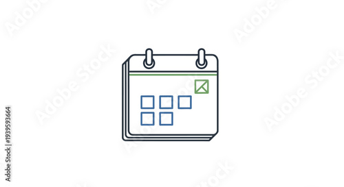 Simple calendar icon with squares.