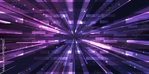 Abstract purple and white streaks radiating from a central point
