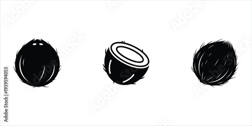 coconut silhouette icon. cocunut icon.