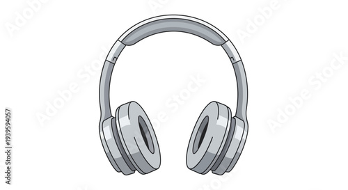 Silver wireless headphones on white.