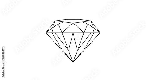 Diamond Gemstone Illustration Closeup.