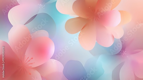 International Womens Day abstract gradient background with soft floral shapes harmonious palette and professional lighting