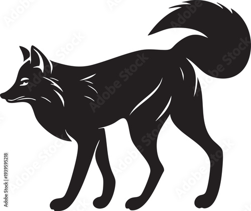 Renard Majestueux Logo - Silhouette Noir