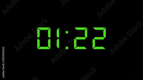 4K countdown animation, 1 minutes 30 seconds displays a timer counting down minutes and seconds.