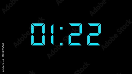 4K countdown animation, 1 minutes 30 seconds displays a timer counting down minutes and seconds.