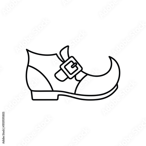 St patricks day leprechaun boot vector line icon for irish holiday celebration