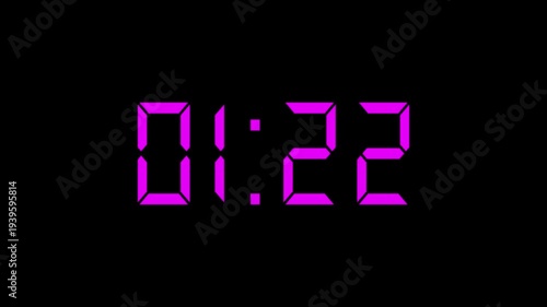 4K countdown animation, 1 minutes 30 seconds displays a timer counting down minutes and seconds.