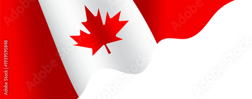 Canada flag border with maple leaf, Canadian flag transparent background