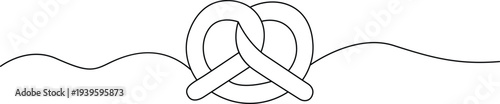 Illustration of simple line art drawing of a pretzel