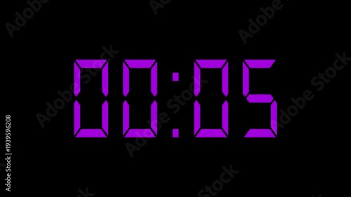 4K countdown animation, 10 seconds  displays a timer counting down seconds
