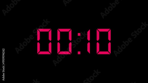 4K countdown animation, 15 seconds to 0 seconds displays a timer counting down seconds.