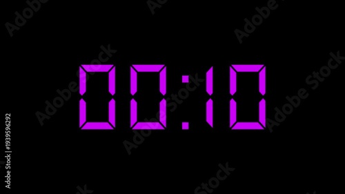 4K countdown animation, 15 seconds to 0 seconds displays a timer counting down seconds.