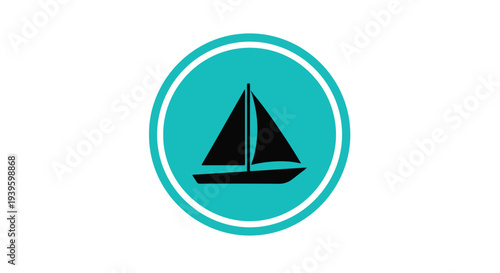Teal logo with a black sailboat icon on a white background.