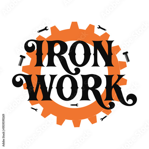 Classic Industrial Labor Day Typography with Large Gear Background