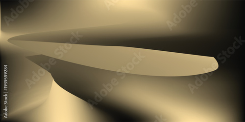 Vector luxury tech background. Stack of black carbon fiber material texture layer with gold stripe. Blured bottom layers. Arrow shape premium industrial wallpaper