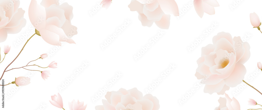 Obraz premium Pastel Pink Flower With White Background