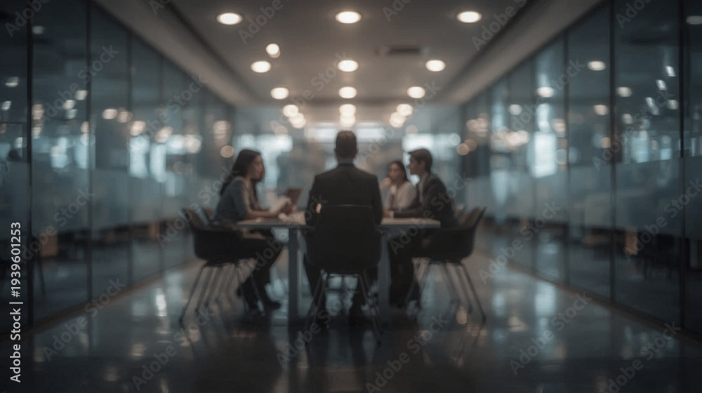 Fototapeta premium Business executives meeting in modern glass office boardroom