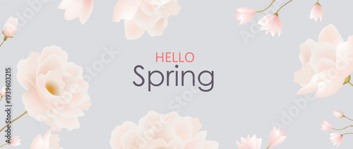 Spring Flower Banner With Pastel Background