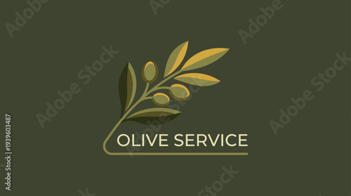 A sophisticated olive branch design logo that embodies organic and natural service branding, suitable for businesses in food, wellness, and holistic lifestyles.