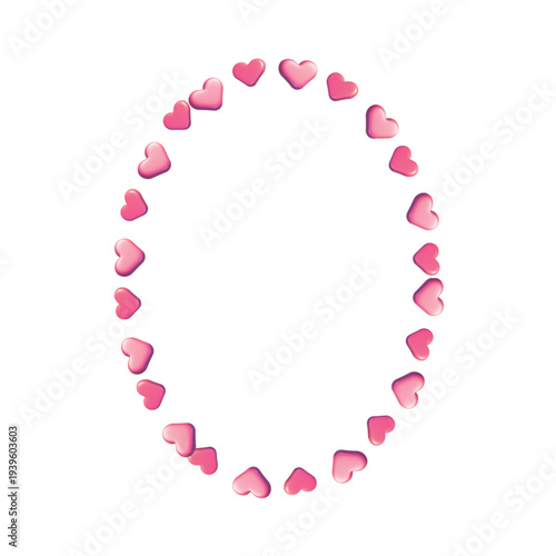Heart oval frame