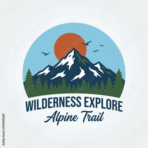 A beautiful mountain landscape with the branding 'Wilderness Explore,' capturing the essence of adventure, exploration, and connection to nature.
