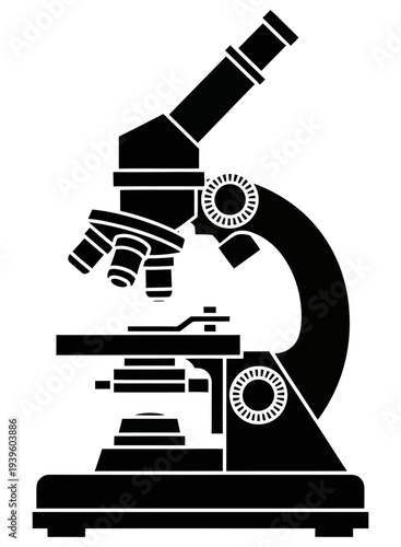 Laboratory microscope icon representing scientific research and experimentation in biology and chemistry studies with detailed design and functionality
