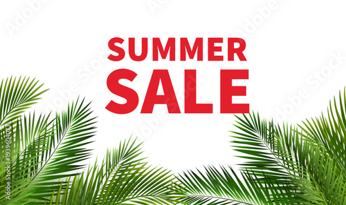Summer Sale Poster With Palm Tree