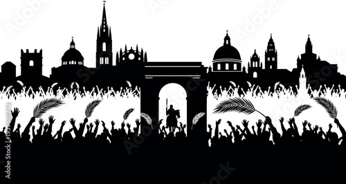 Set, of, Religious, Palm, Sunday, Icons, Easter, Eggs, Rabbit, Sheep, Flower, Silhouettes, Halloween, Pumpkins, Apples, Fitness, Grass, and