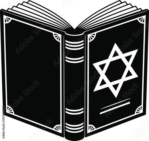 Open book with Star of David on cover