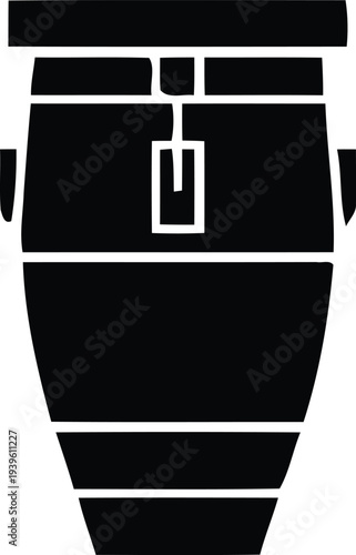Minimalist Conga Drum Illustration - Traditional Afro-Cuban Percussion Vector Icon