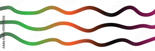 Vibrant wavy lines with gradient colors on white background Print