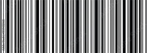 Barcode with black and white vertical bars for scanning purposes product identification