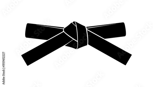 Black belt vector icon, martial arts symbol