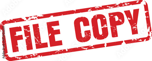 Red File Copy Stamp Grunge Rubber Seal Document Mark Vector