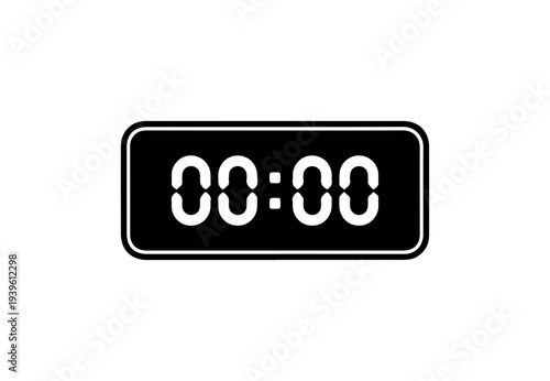 Vector timer icon with 00:00 display