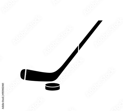 Vector hockey stick and puck icon