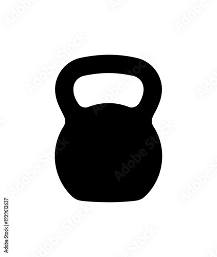 Black kettlebell icon vector