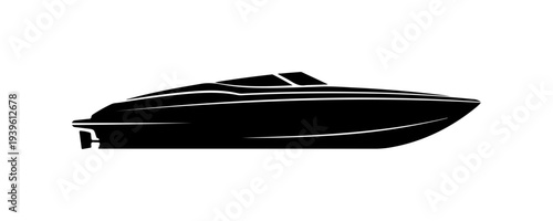 Vector black speedboat icon