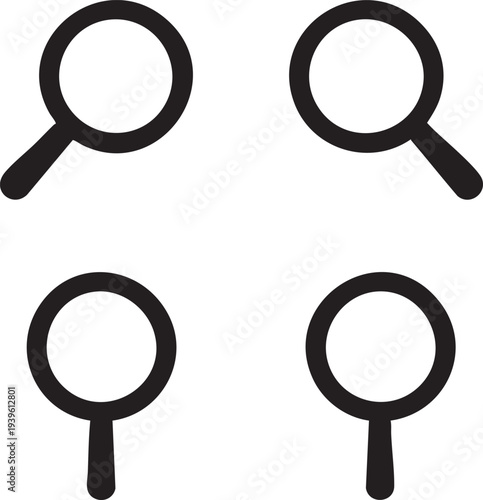 Set of 4 magnifying glass icons vector