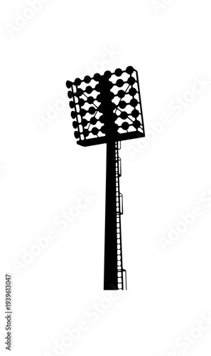 Vector stadium floodlight tower illustration