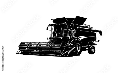 Vector combine harvester tractor icon