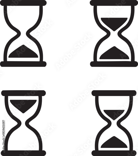 Set of 4 hourglass icons vector