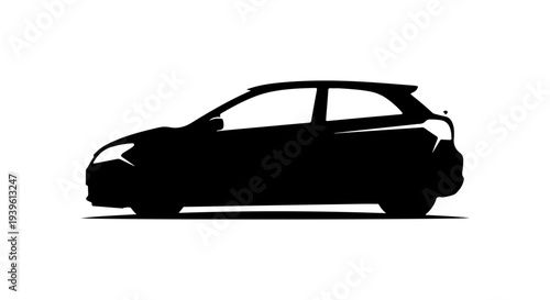 Black silhouette of a hatchback car vector