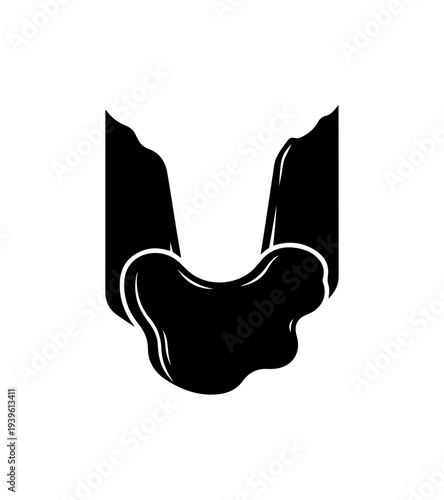 Black vector illustration of a horse hoof