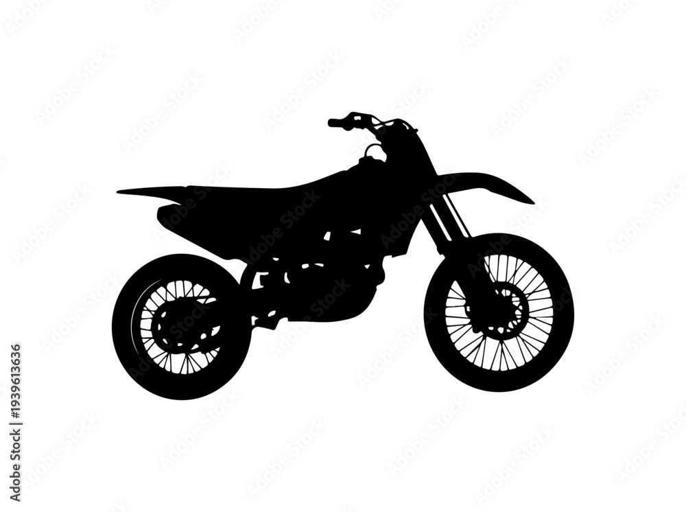 Fototapeta premium Vector silhouette of a black motorcycle icon