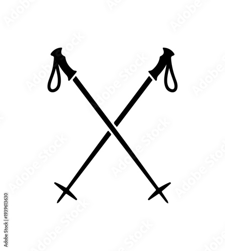 Vector illustration of crossed ski poles